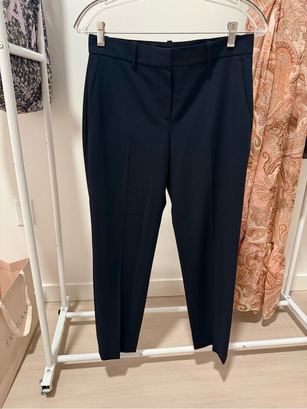 Theory Black Tailored Straight-Leg Trousers